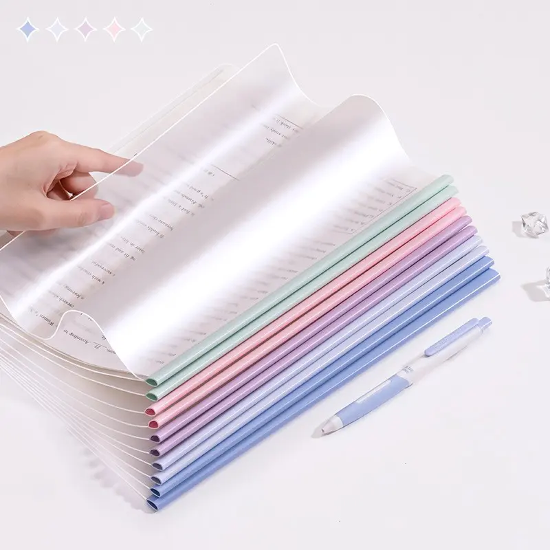 Clear Report Covers with Sliding Bar, 40/30/20/10 Pack, A4 & Letter Size, Multicolor, Ideal for School & Business Use