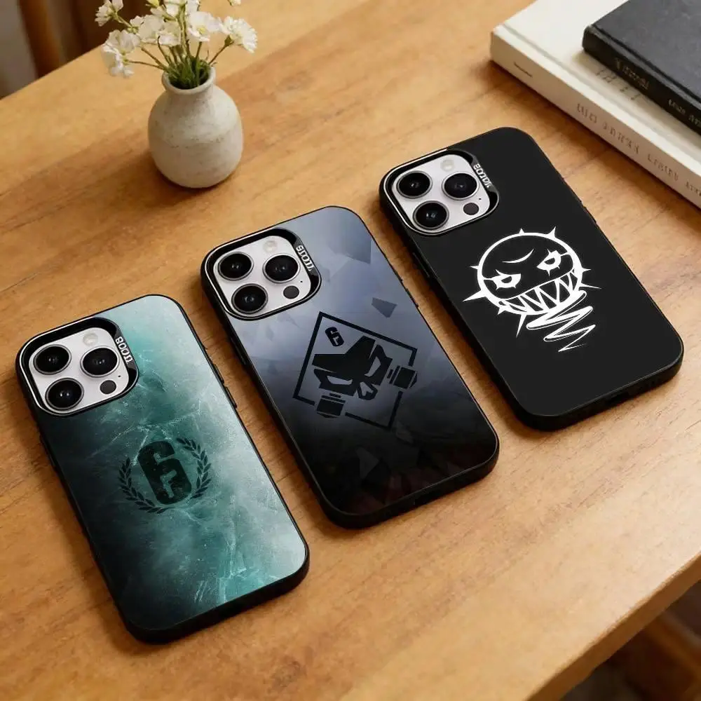 Rainbow Six Siege Game Phone Case Colorful Silver Black Cover For iPhone 11-17 Pro Max/Plus & Samsung Galaxy S23-S25 Gaming Protective Case