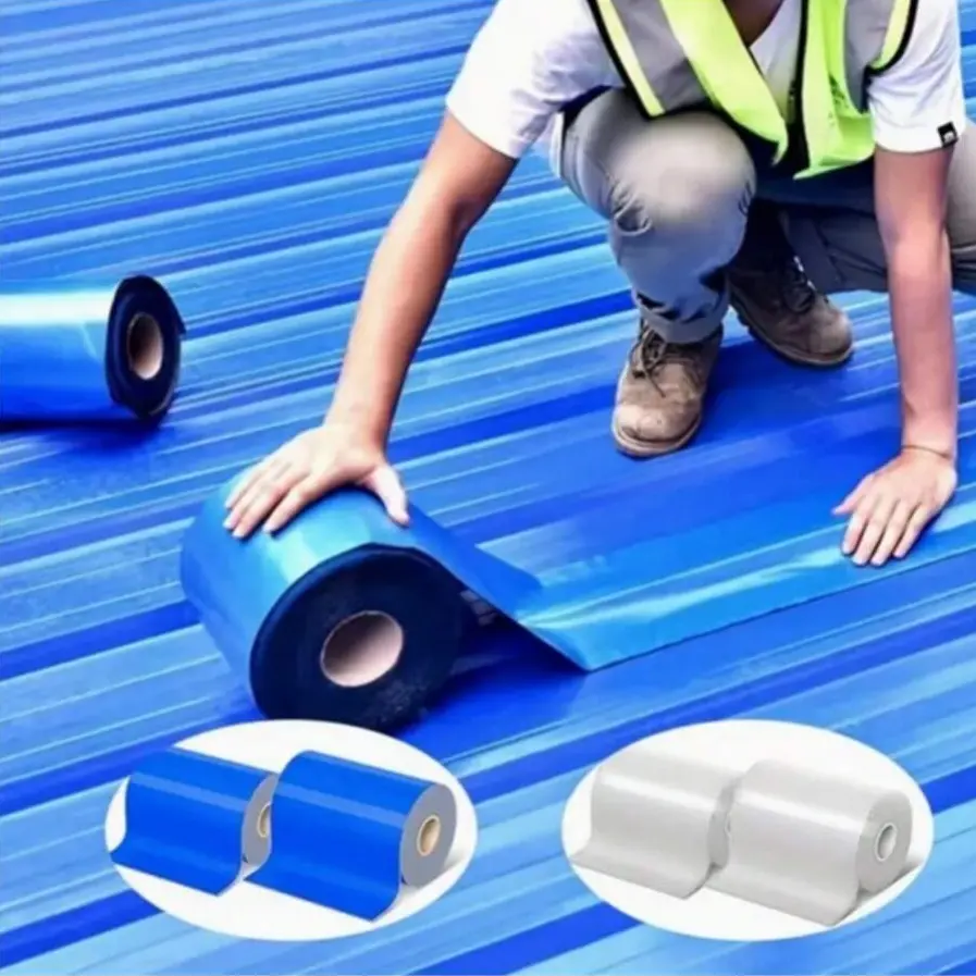 2 Rolls PE Industrial Waterproof Tape, Leak Proof Seal and Sunscreen Film, Ideal for Metal Roofing and Surface Repair, Insulation and Rust Prevention