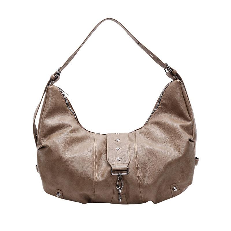 Women's large-capacity tote bag, 2025 new casual bag, fashionable retro shoulder crossbody bag, niche dumpling bag women handbags luxury designer real