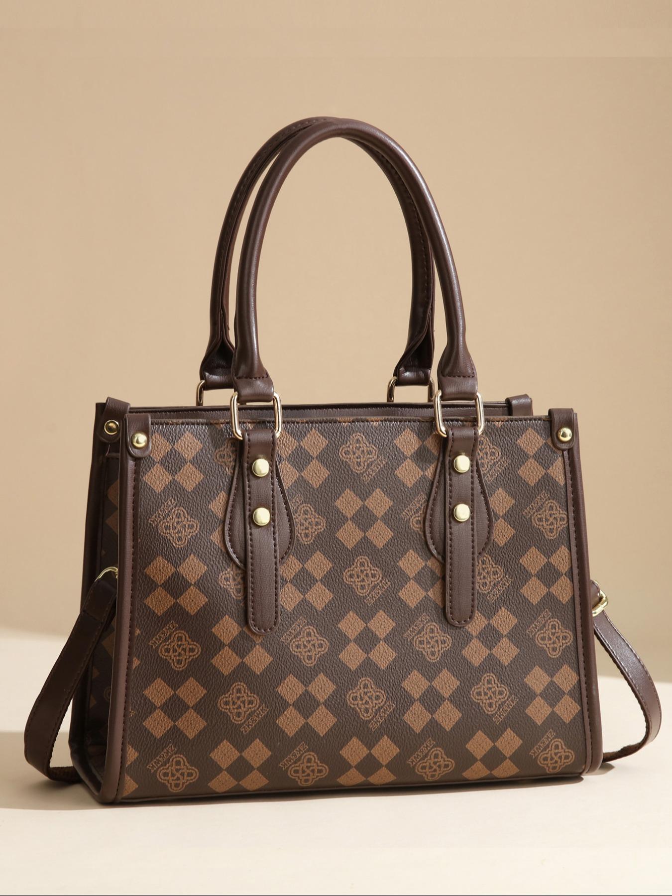 Women's Fashionable All Over Print Handbag & Card Holder  & Wallet, Casual Versatile Zipper Shoulder Bag Set for Work & Travel, Trendy High-quality Daily Commuting Bag