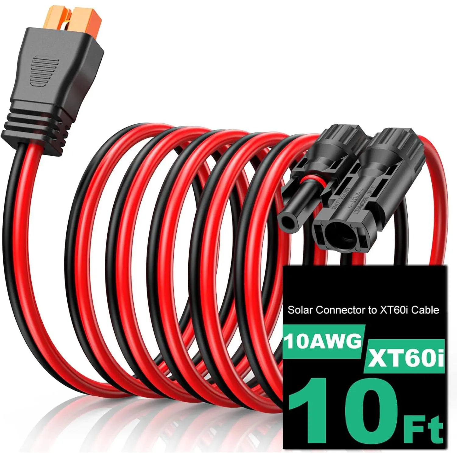 10AWG XT60i Solar Cable 10FT, Solar to XT60i Charging Cable, Solar Connector to XT60i Connector Solar Cable, XT60i Charging Cable for Portable Power Station and Solar Generator