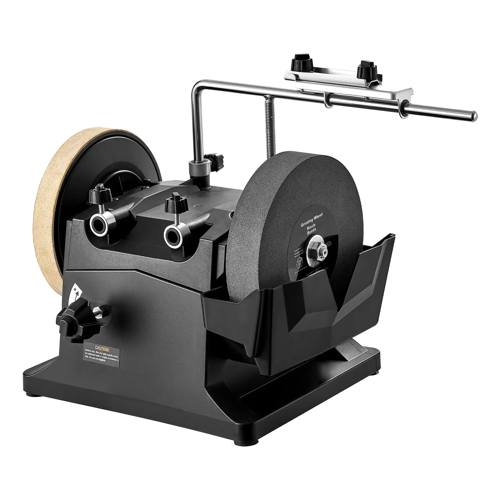 VEVOR 8-Inch Wet Sharpening System, Water-Cooled Knife Grinder Machine with 155 RPM Grinding Speed, Vertical/Horizontal Two-Direction Wet Stone Grinder, Wet Bench Grinder for Knife, Chisel, Knife, Axe, 8" Size, Adjustable Jig, Leather Wheel