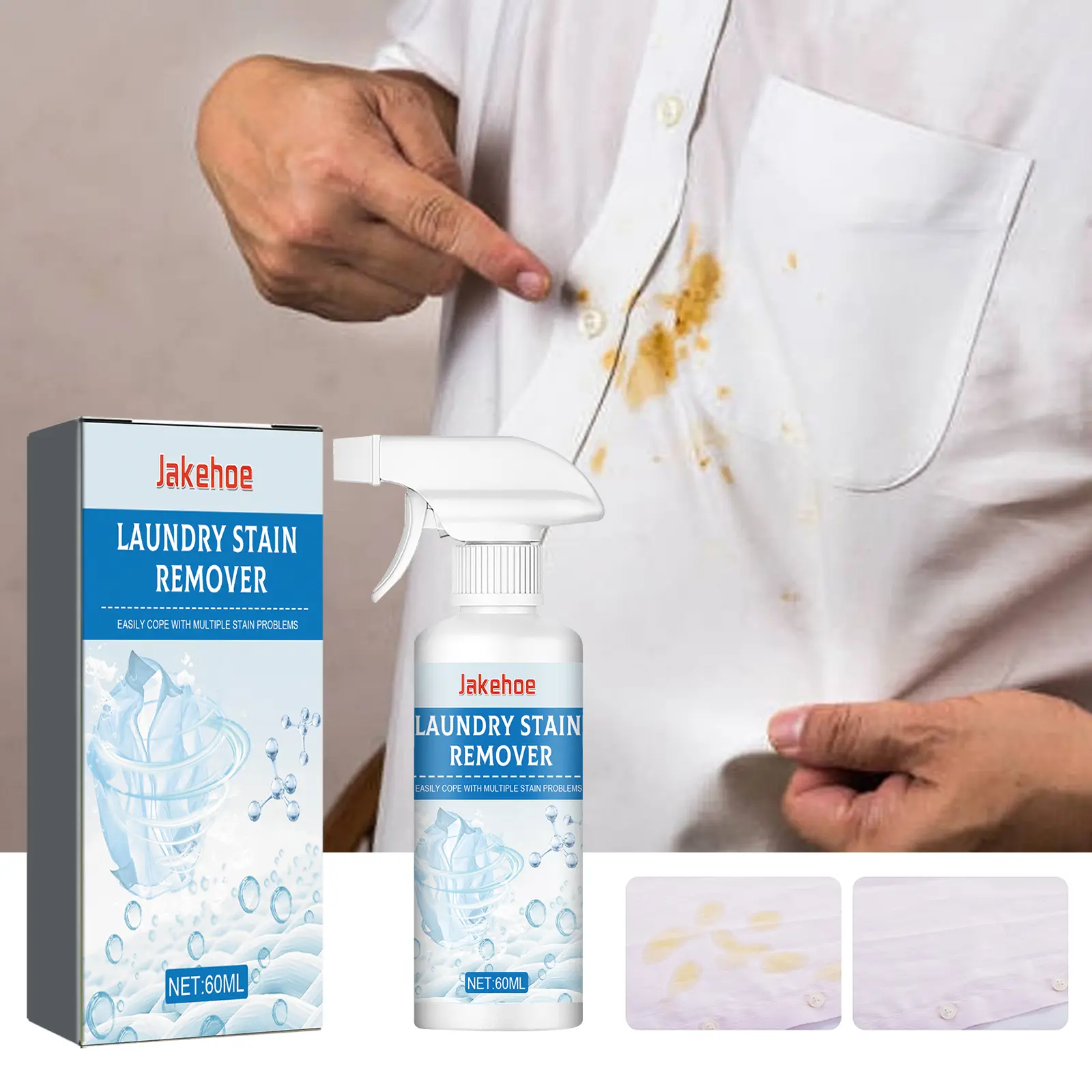 Surj Selection X Jakehoe Clothes Cleaner - Cleans and removes stubborn stains, oil stains, and yellowing; dry cleaning agent,Deep,Washing,Machine,Nano,Crystal,Plating,for,Stone,front,loader,,seal,,bathroom,grout,,,Powe,Concentrated,PC,C,carpet,deodor,soap