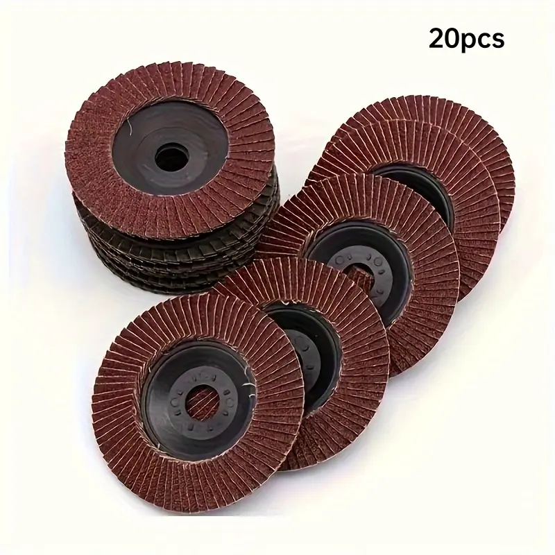 20 Pack 4 Inch 60 Grit Flap Discs, 100mm High Density Abrasive Grinding Wheels with 16mm Bore, Heavy Duty Sanding Flap Wheels for Angle Grinder, Metal Rust Removal, Polishing, Deburring & Weld Grinding