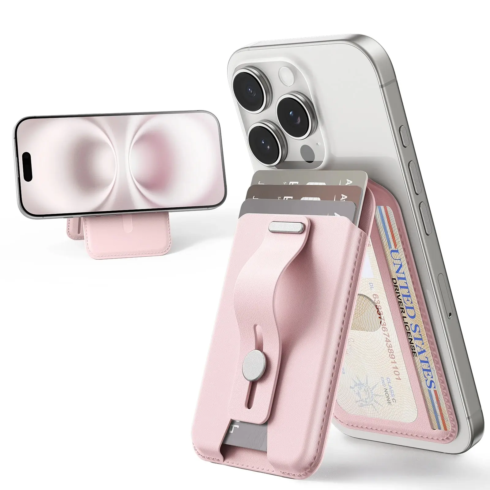 iPhone 17/16/15/14/13  Wallet Apple 5 Card Holder Secure Grip Finger Best Buy Magnetic Phone Card Wallet