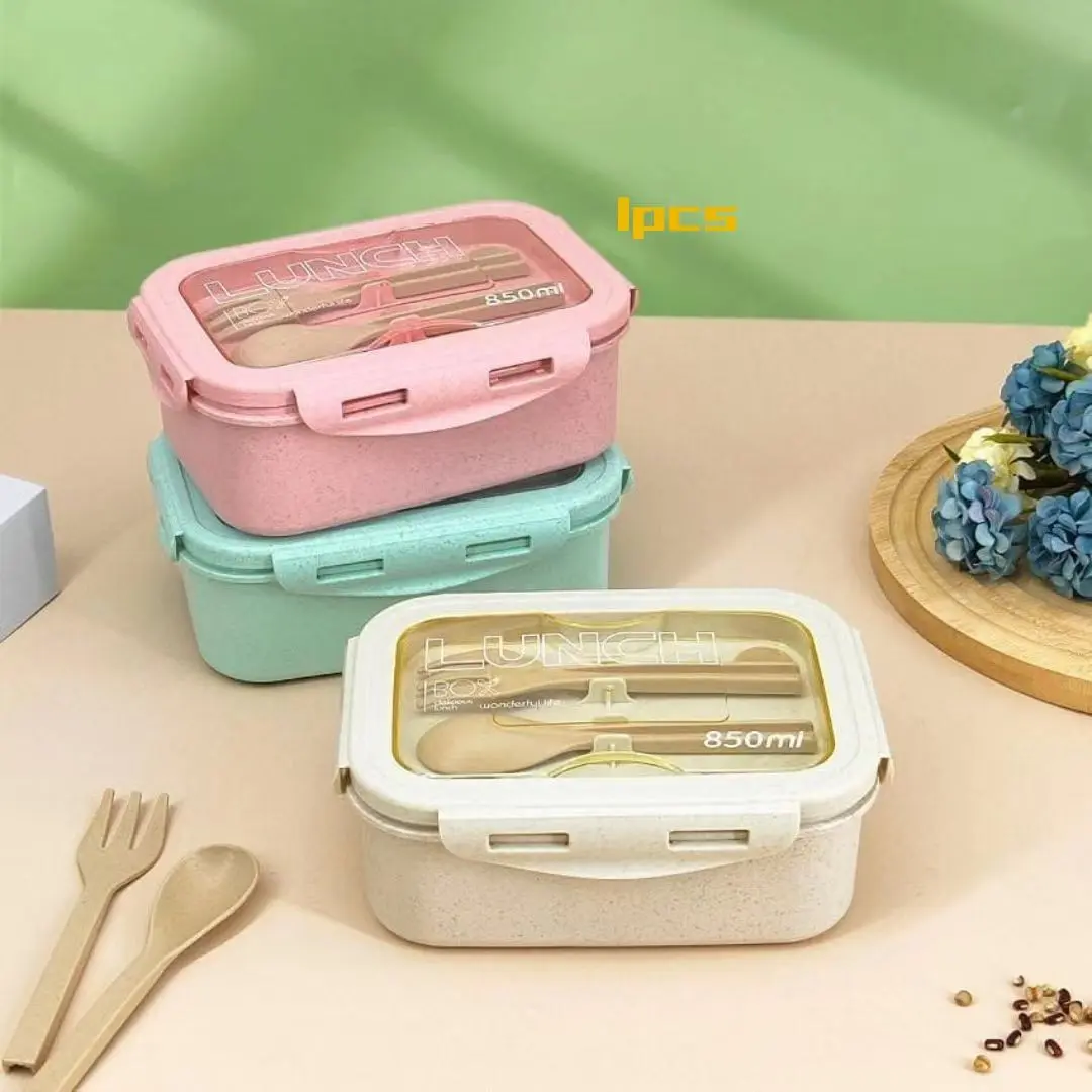 Functional Lunch Box with 2 Compartments, Small Bento Box for Students, Leak-Proof, Microwave & Dishwasher Safe, Ideal for Work & Picnics, Leakproof Lunch Box