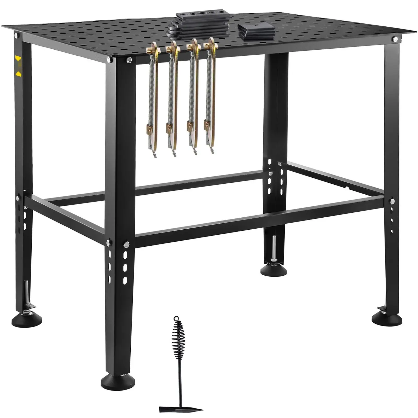 1 x Heavy-Duty Steel Frame Welding Table (36x24 In/914.4x609.4 mm), 800 LBS Capacity, Multiple Fixture Holes, Integrated Tray, Adjustable Vise Mounting, Sturdy Build for Metal Fabrication, Pros to Achieve Flawless Welds, 1 X Welding Table