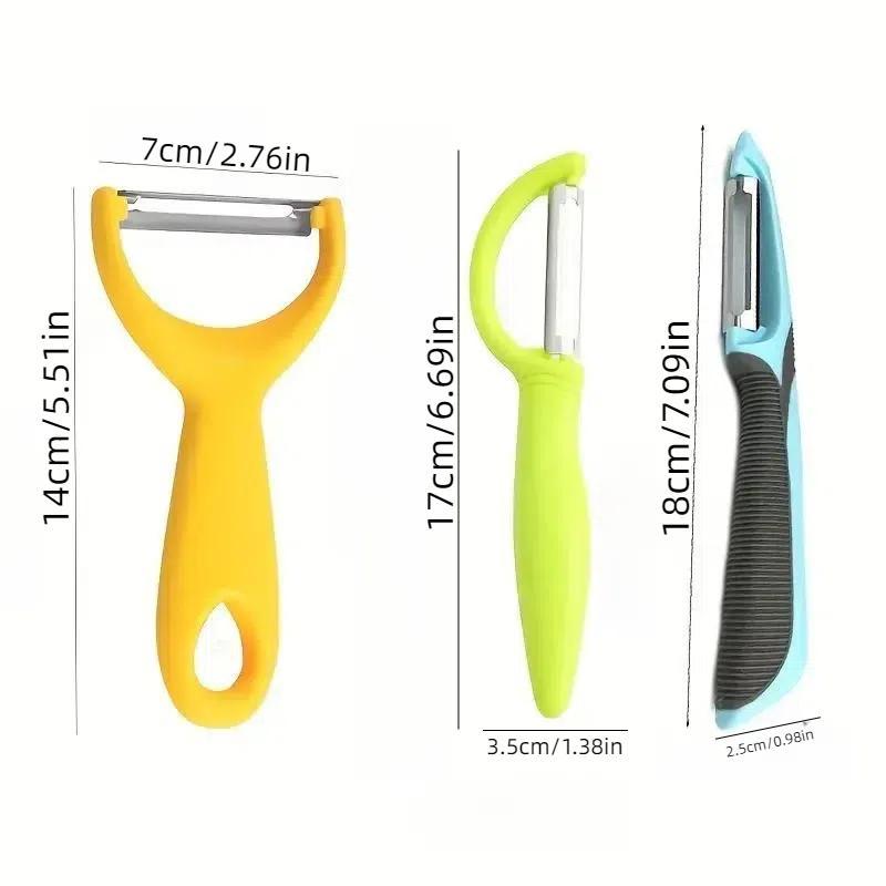 Stainless Steel Peeler Set, 3 Counts/set Multifunctional I & Y Shape Peeler for Fruits, Vegetables, Potato Peeler, Vegetable Cutter, Vegetable Cutting Slicer, Vegetable Peelers For Kitchen, Kitchen & Gadgets, Kitchenware