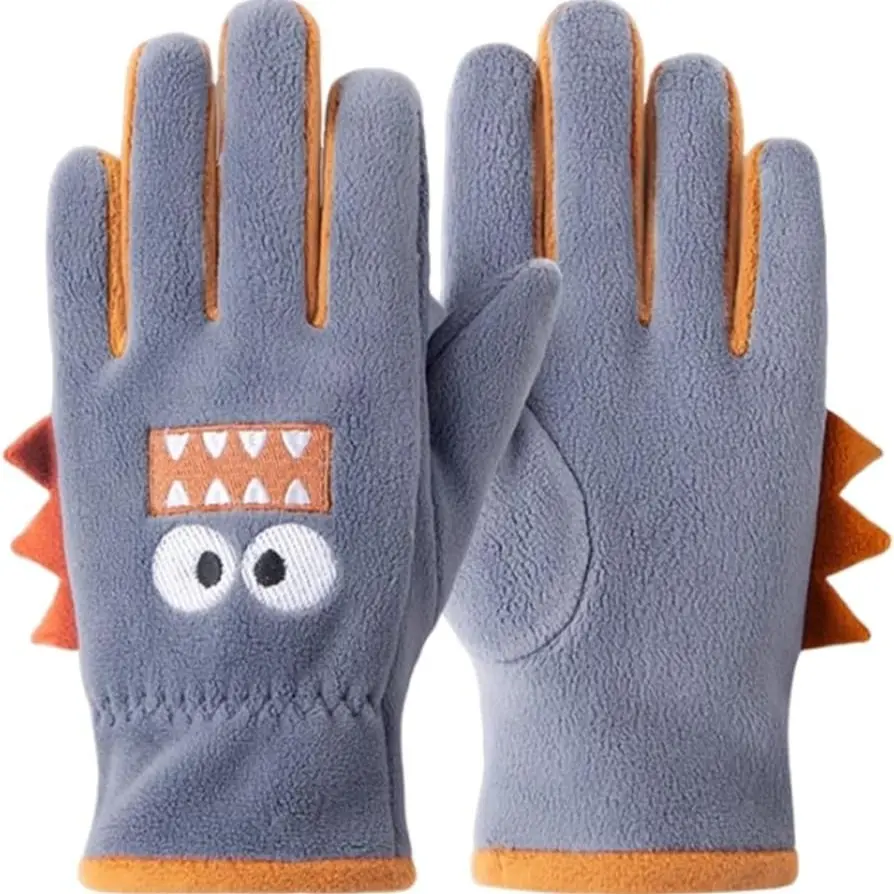Boys Girls Thermal Polar Fleece Winter Gloves, Full Finger Warm Mittens, Ideal for Ski Camping, Daily Outdoor Play, Kids' Cold Weather Gear, Accessories