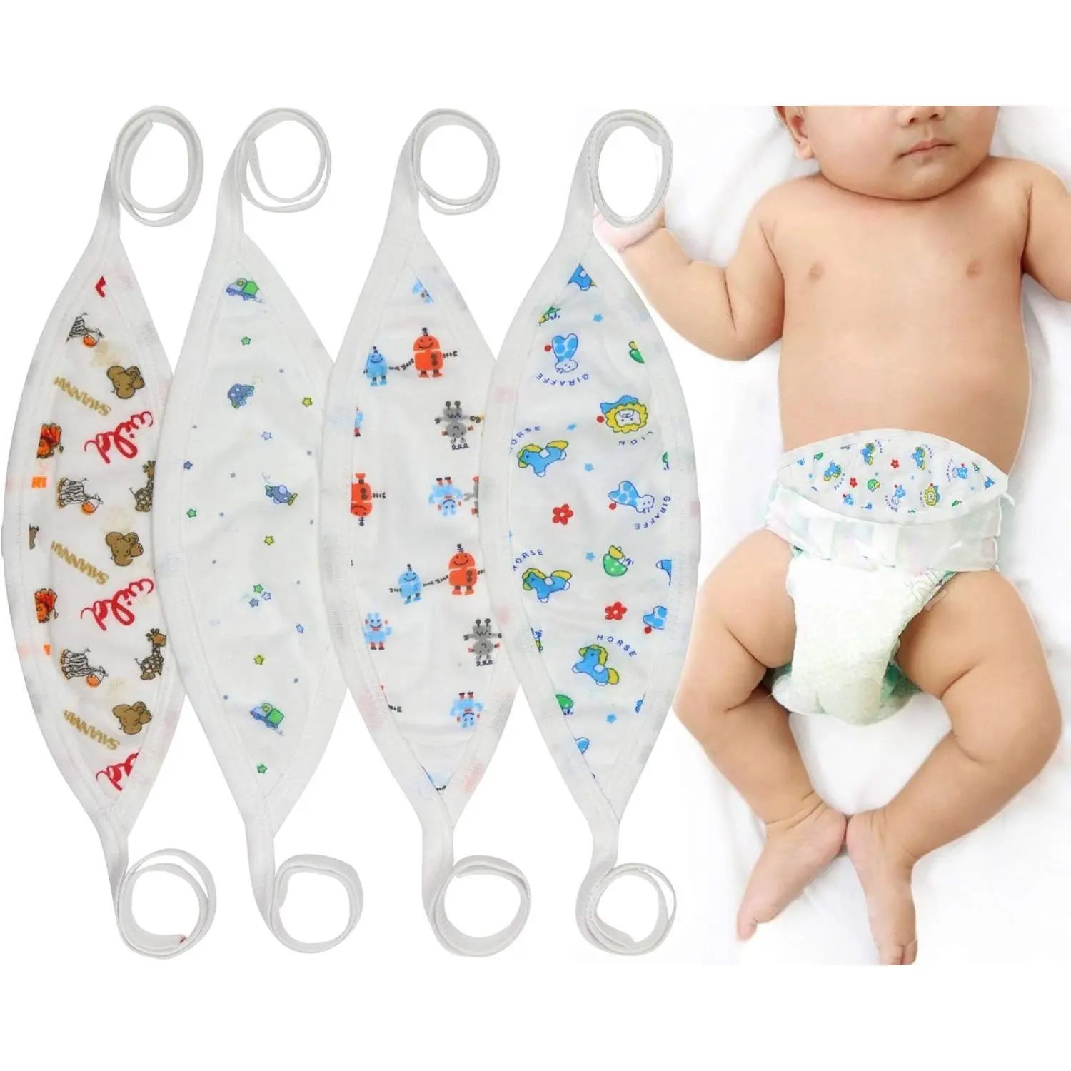 Babies' 4-Pack Comtable Newborn Baby Belly Binder - Boy - One Size New model