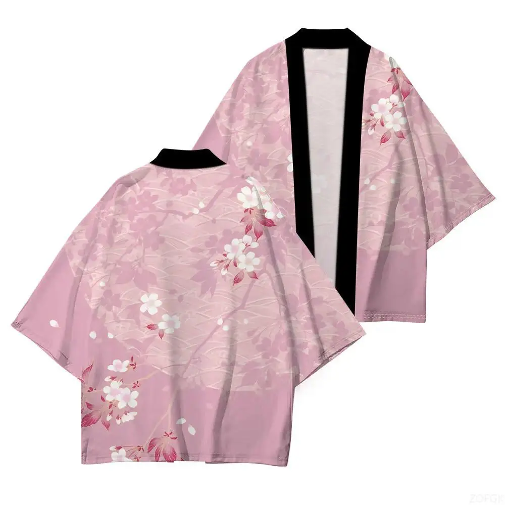 2026 new hot item Japanese Traditional Dress Japanese Kimono Cherry Blossom Print Casual Comfort High Quality Kimono Half Sleeve Summer Fashion