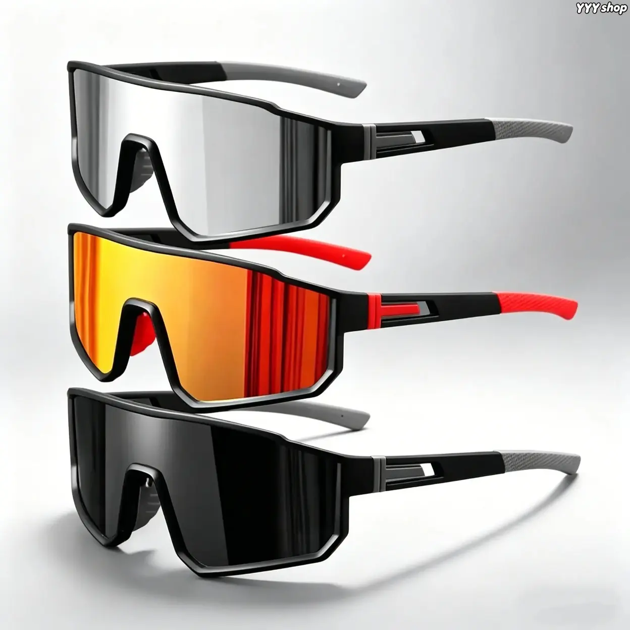 Unisex 3 Pack Cycling Sports Sunglasses, UV400 Full UV Block Windproof Lightweight Shades, Outdoor Eyewear For Running, Hiking And All Summer Outdoor Activities For Men & Women