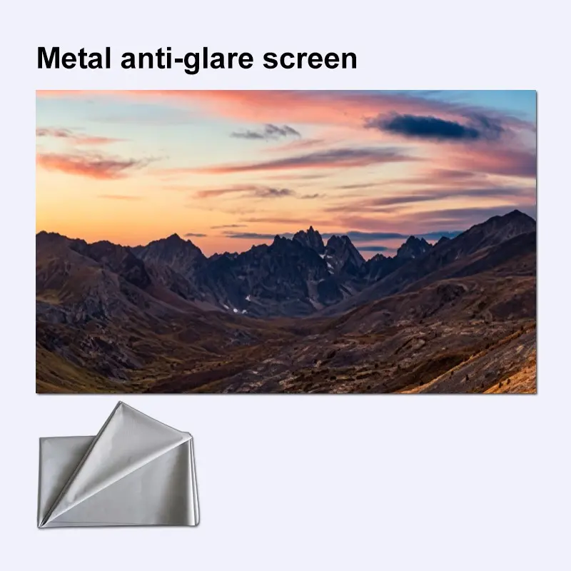 Home Wall-Mounted Outdoor Projector Screen, Movie Projection Screen, 60-120 Inches, Ideal for Home, Indoor, Meeting Rooms, Anti-Glare, Easy Installation