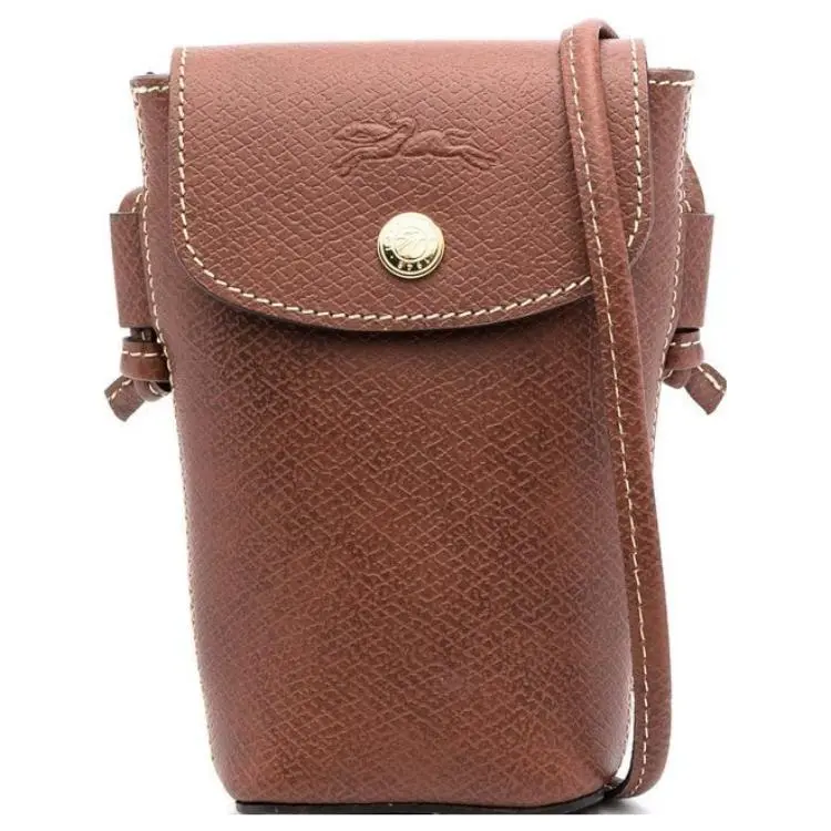 Longchamp Épure 9 Valentine’s Edition Solid-Color Snap-Clasp Crossbody Bag for Women, Genuine Leather, Brown