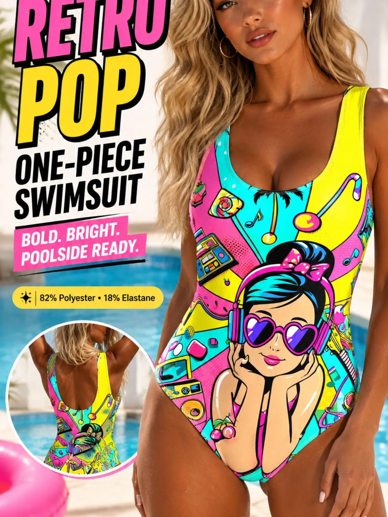 1 Piece Jumpsuit with Unique Print, High Elasticity Slim Fit, Conceals Belly, Perfect for Island Vacation and Hot Spring Wear, One Piece Swimsuit