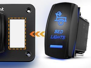 Nilight Bed Lights Rocker Switch Led Light Bar 5 Pin Laser On Off SPST switches 20A/12V 10A/24V for Truck Pickup Rock Cars Boats Cargo Camper Van RVs