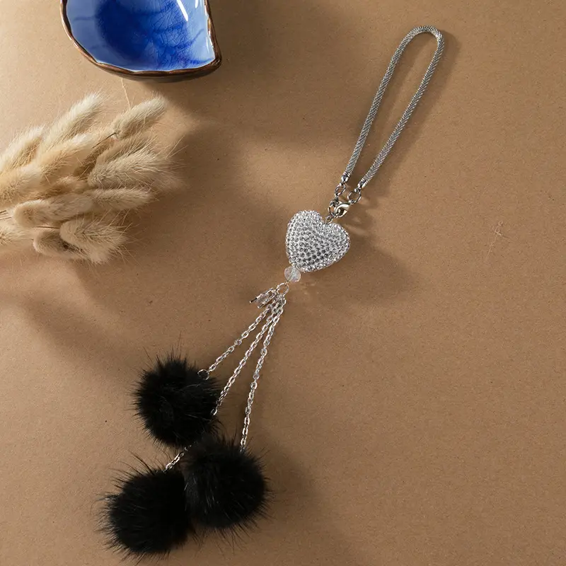 White Heart + Black Faux Fur