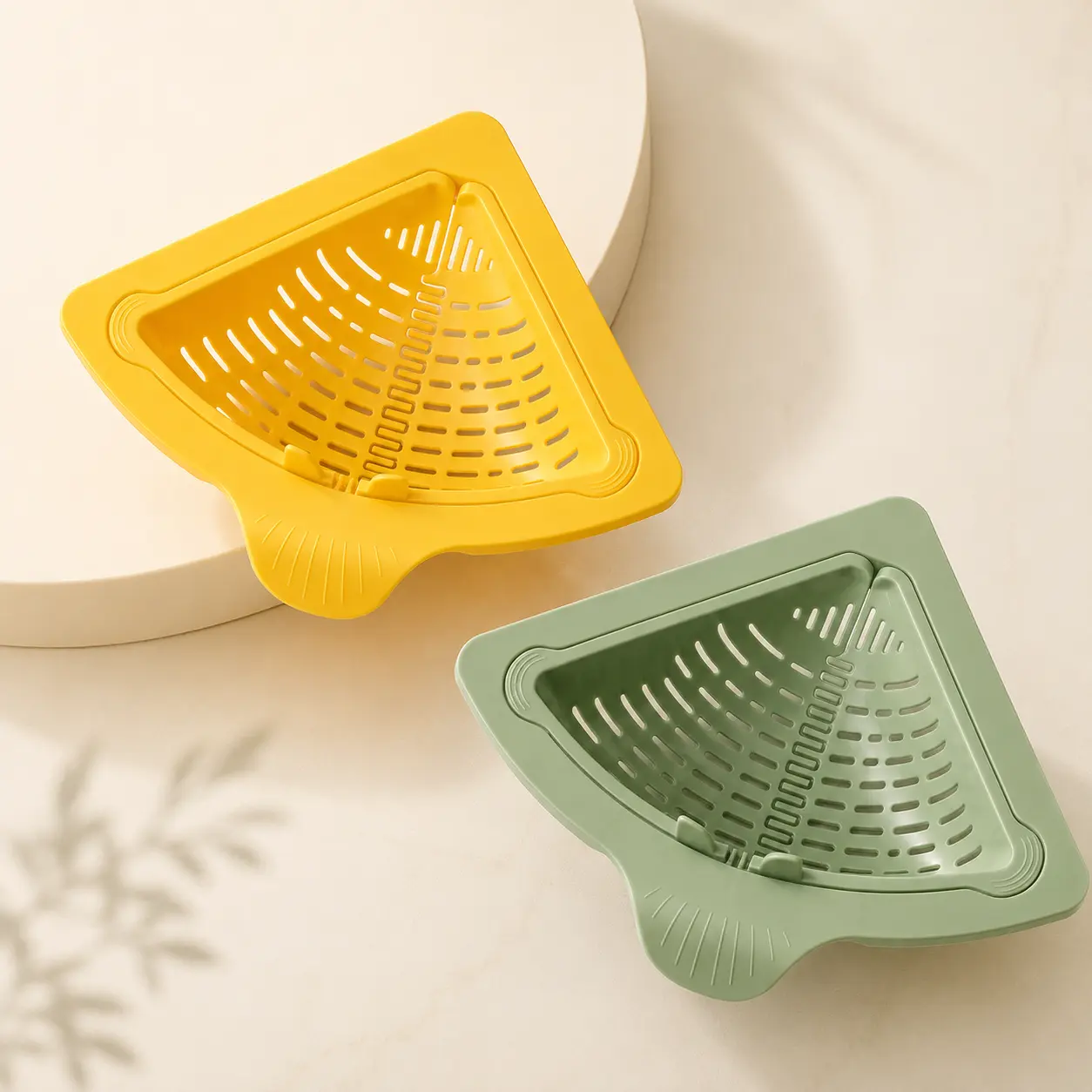 2 Count Triangular Draining Basket, Magnetic Corner Sink Strainer, Kitchen Filter Basket for Food Scraps, Fruit & Vegetables