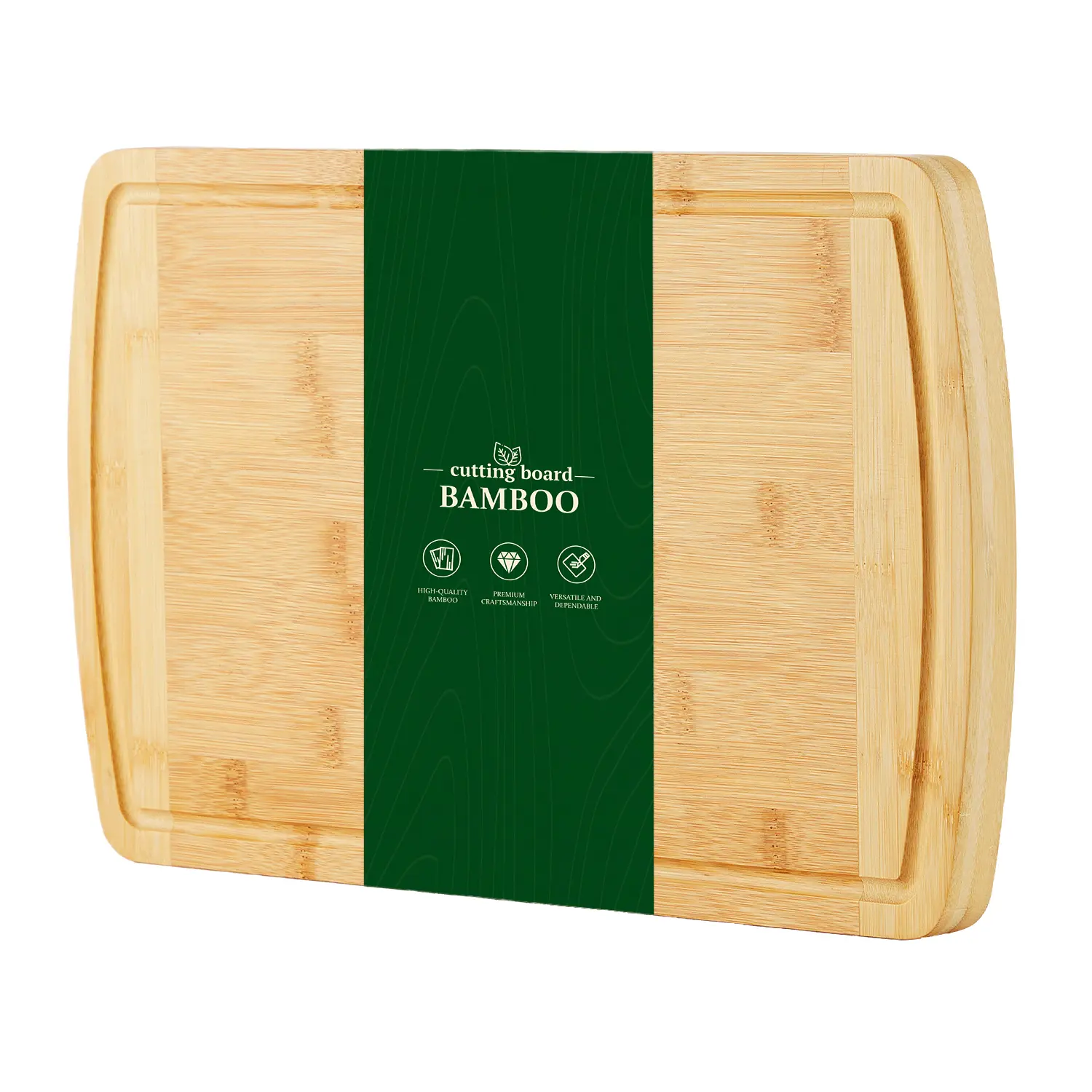 16-in Wooden Chopping Board with Deep Juice Groove, Built-In Handle, 1-in Thick Durable Design – Multi-Use for Kitchen Prep, Cheese Serving & Charcuterie