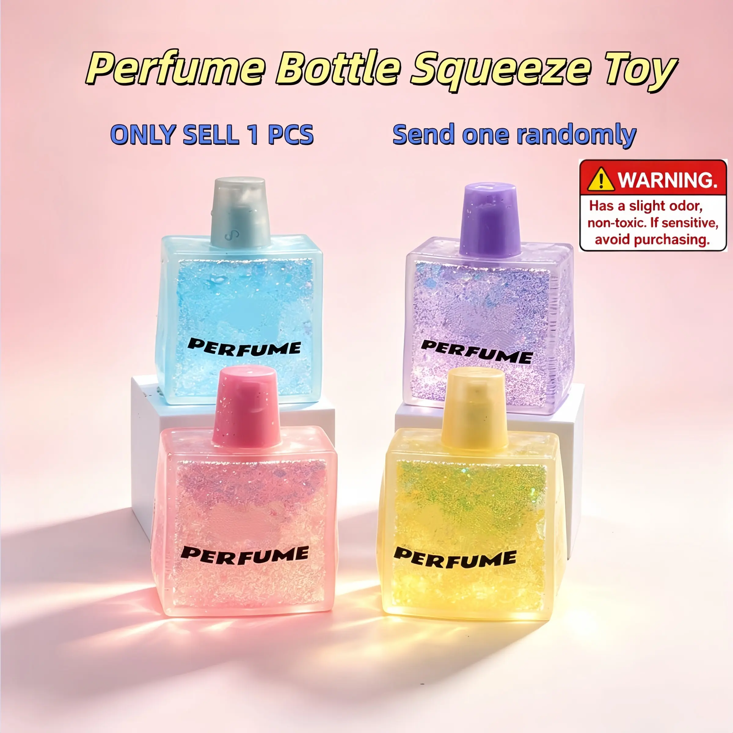 Perfume Bottle Squeeze Toy, Soft Gel Squishy Toy, High Aesthetic Gift, Random Colors, Family Friendly Daily Play