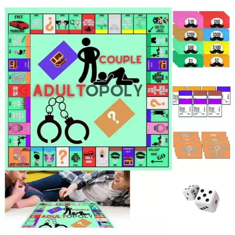New Couple Board Game, Romantic Couples' Monopoly Card Table Game, Fun Paper-Based Gaming Props, Perfect for Date Nights & Parties
