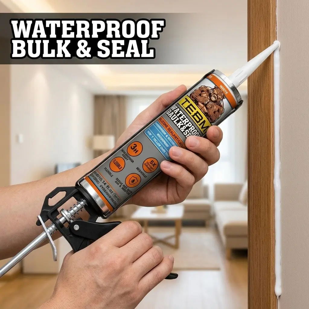 Anti-Mold Silicone Sealant, Flexible Glass Filler, Leak Proof, Ideal for Baseboards, Cabinets, Bathroom, Sink Edges, Toilet Bottom, Kitchen Splash Guards, Wall Decor Seams