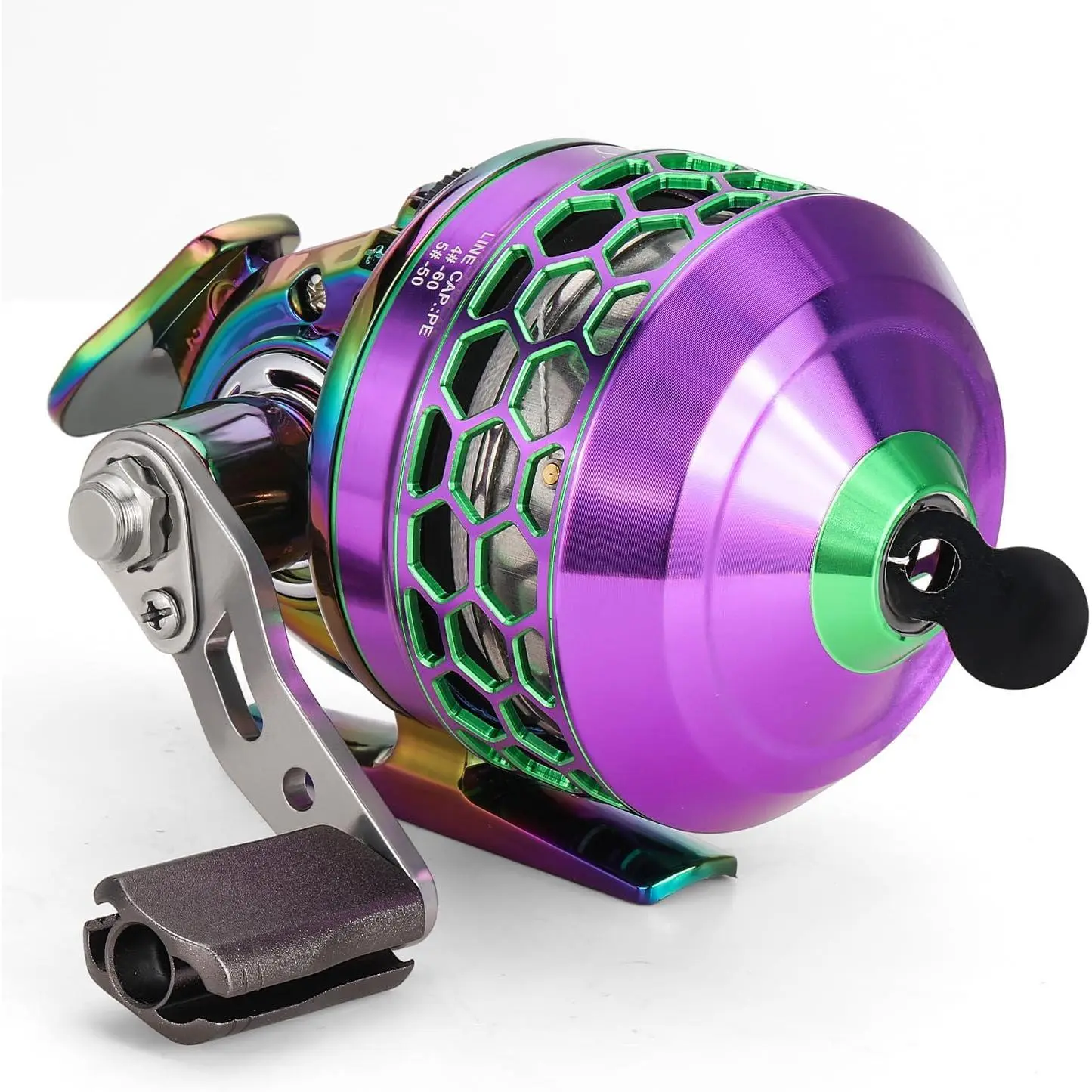 Spincast Fishing Reel,High Speed 3.9:1 Gear Ratio,-Free Push-Button  Casting Design and Reversible Handle for Left/Right Retrieve,Pre-Spooled with Monofilament Line