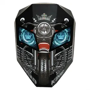 LED Knight Backpack for Bikers Adults - DIY Pixel Art Screen, Cool Crown Hard Shell, Expandable Laptop Bag, Glowing Eyes, App Control, High Visibility, All Seasons, Ready for Adventure (Power Bank Not Included)