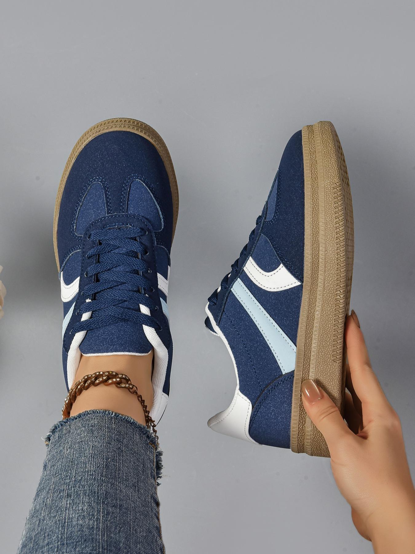 Women's Fashionable Lace Up Low Top Sneakers, Trendy Walking Sneaker, Casual Comfortable Sports Shoes for Daily Wear, Female All-match Round Toe Shoes for Summer