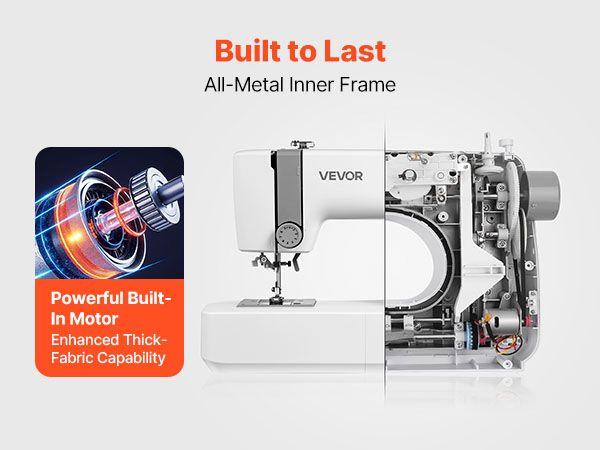 Sewing Machine, 18 Stitch Applications, with LED Light and Foot Pedal, Dial Control, Interior Metal Frame, Lightweight and Portable Beginner Sewing Machine for Adults Crafts and Mending