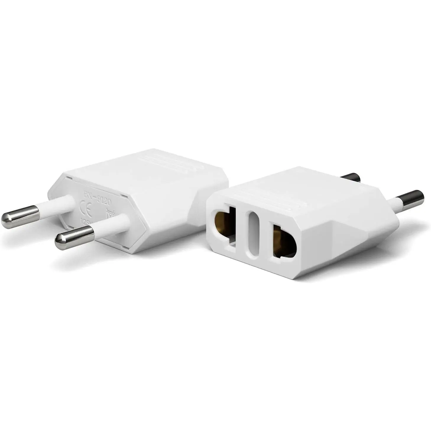 2-pack  Travel Plug Adapter,  to European Plug Adapters, Travel from    Mexico to EU   France  Spain Outlets, Type C Pin Converter, 220V Power Plugs