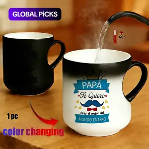 Magic Color Changing Coffee Mug, Heart Design, Thermosensitive Ceramic, 11 Oz/330 Ml, Perfect Gift for Father's Day, Mother's Day, Friends, Lovers