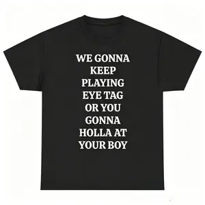 Holla At Your Boy Viral Graphic Mens Streetwear T-Shirt, Round Neck Soft Cotton Urban Hip Hop Casual Party Short Sleeve Top