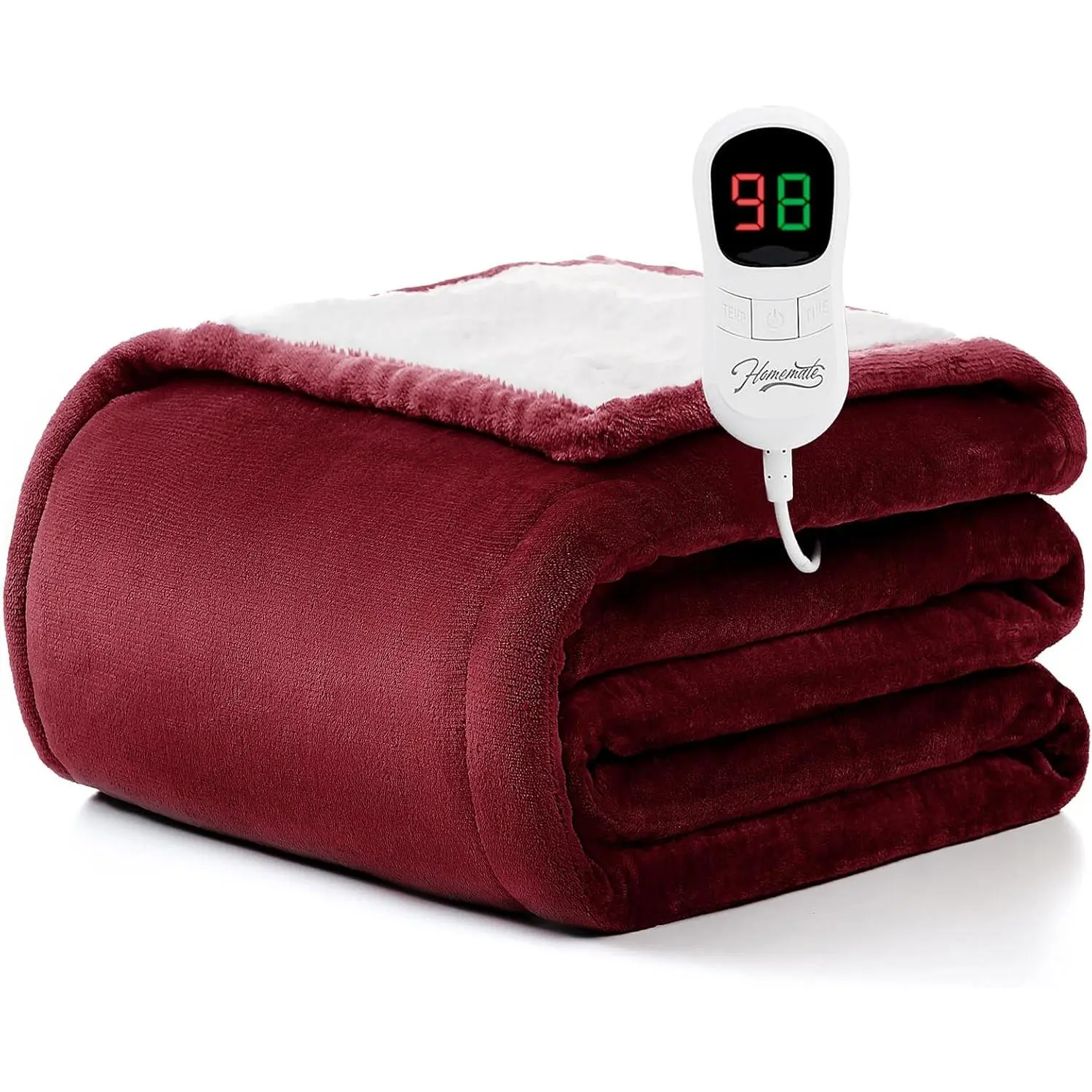 Heated Blanket Electric Throw - 50"x60" Heating Blanket Throw 1/2/4/6/8 Hours Auto-Off 10 Heat Over-Heat Protection Flannel ETL Certification