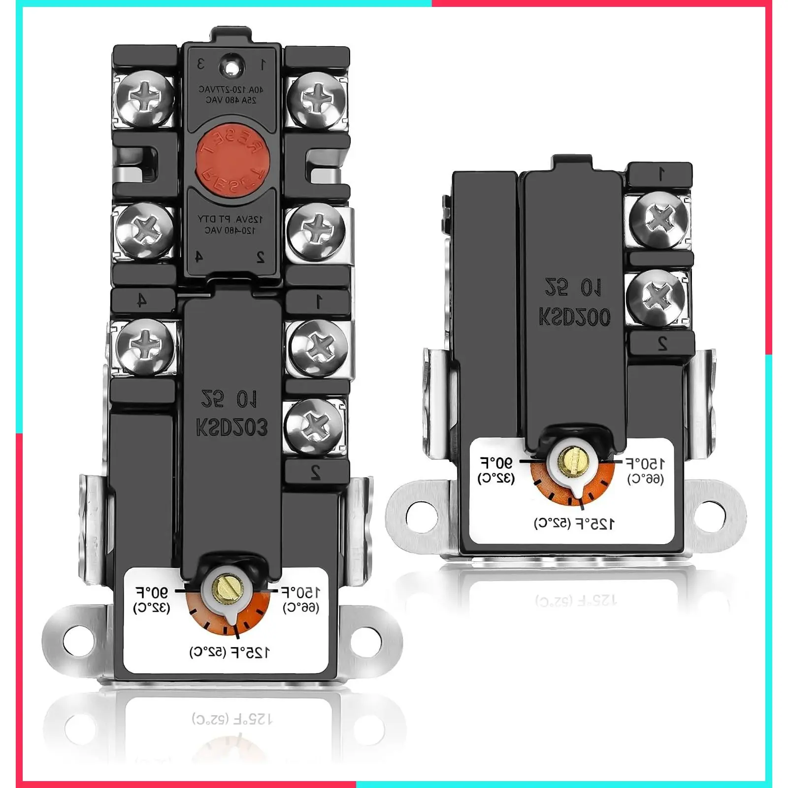 EWH-00 Electric Water Heater Thermostat for Double Element Heaters, Includes Upper and Lower Thermostats, Replacement Parts Compatible with Most Water Heaters