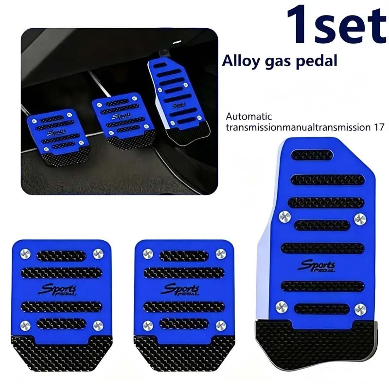 [Auto Transmission Pedal Kit]Aluminum Alloy Automatic Transmission Car Pedal Set (Including Accelerator Pedal & Brake Pedal) - Non-Universal Non-Slip Pedal Cover - Sporty Decorative Accessory