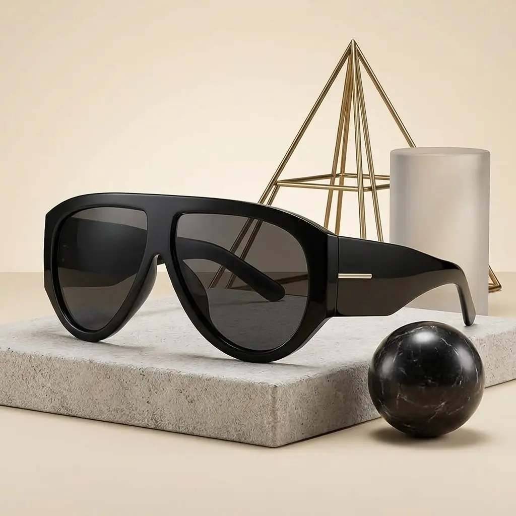 Glossy Black Full Face Shield Sunglasses Retro Oversized Comfortable Frame For Men Women Street Style Birthday Gift
