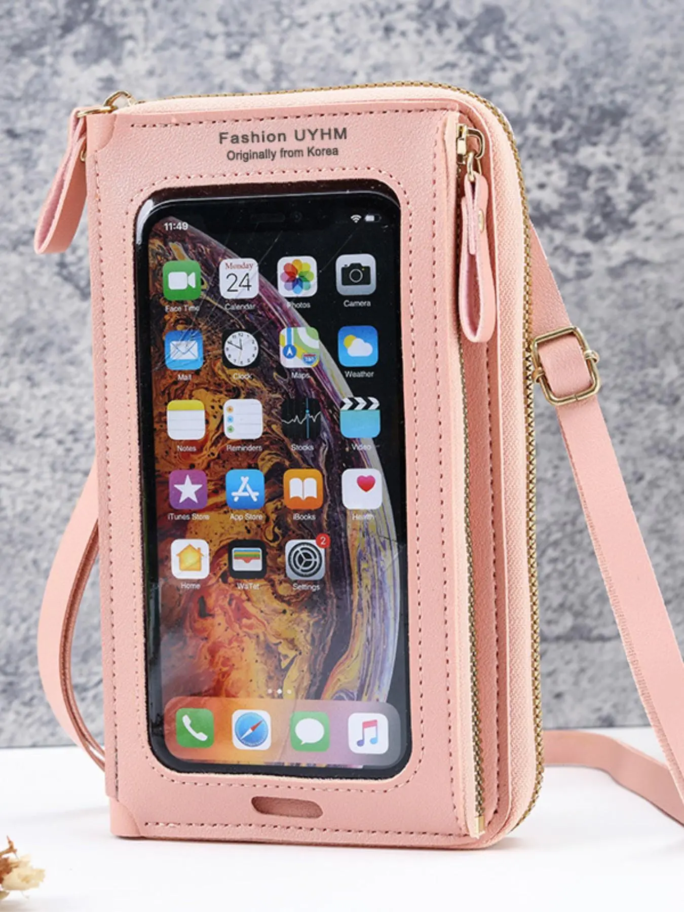 New Touch Screen Mobile Phone Bag Handbag Female Crossbody Wallet One-Shoulder Transparent Coin Purse Casual Trendy Purse Casual Fashion Bag Fashionable Bags