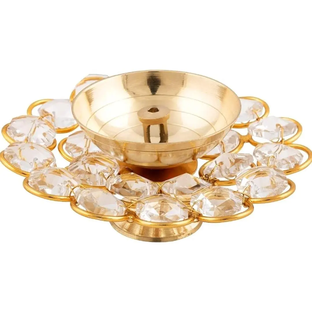 Compact Brass  Oil Akhand Diya Lamp for Diwali Decoration & Pooja Traditional Indian Oil Lamp for Festivals  Decor & Gifting - Pack of 1 (Size: 9x4 cm) Ideal for Puja Room & Celebrations