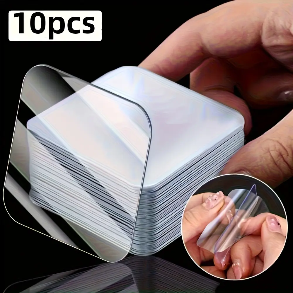 10pcs of Ultra-Strong No-Drill Double-Sided Nano Tape, Transparent Strong Adhesive for Auxiliary Fixing, Transparent Magic Double-Sided Tape.