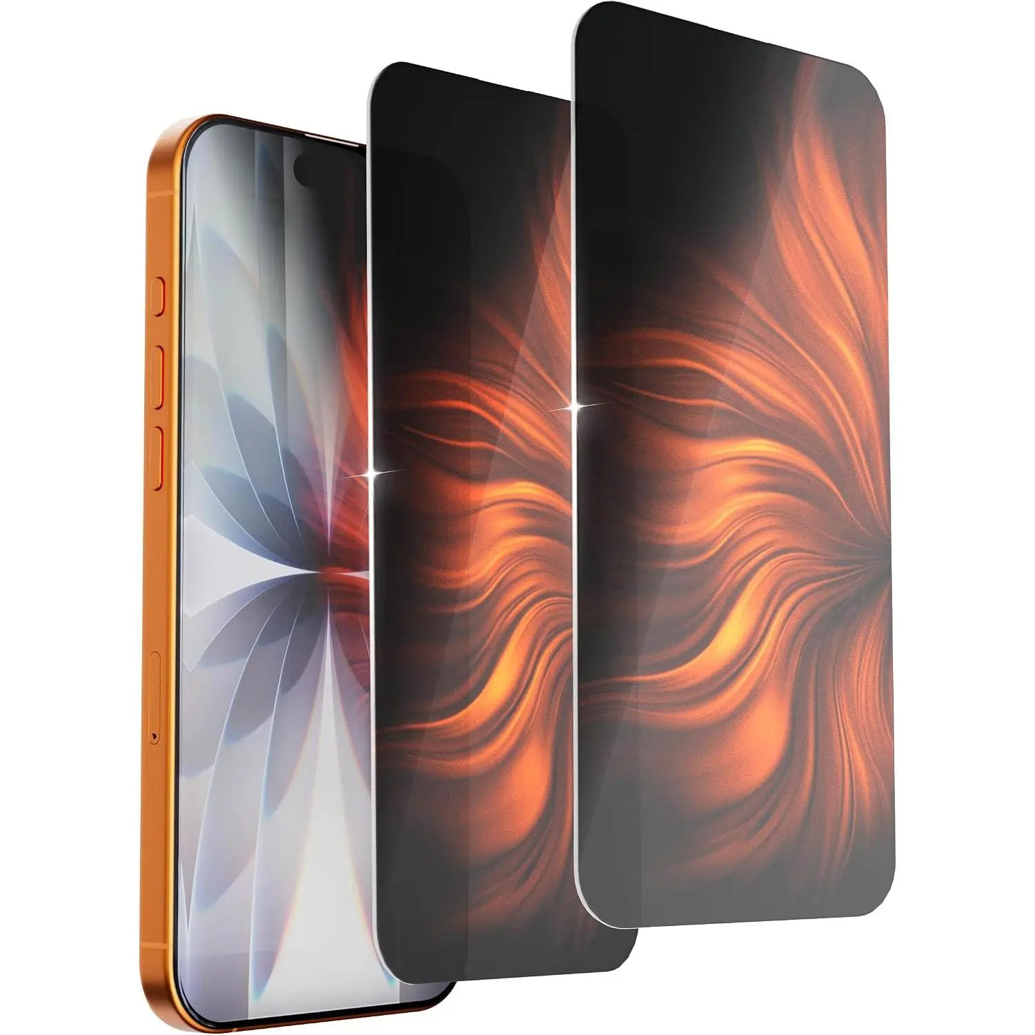 Screen Protector for  17 Pro Max 2 Pack | Anti-Spy Tempered Glass Gradient Colorful Mirror Effect Full Coverage Anti Bluelight Anti-Bubble Alignment Frame