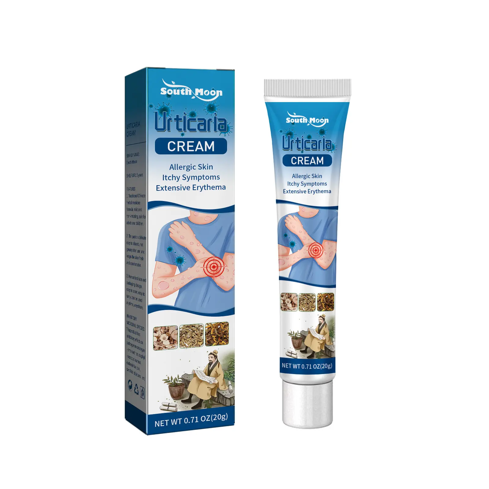 South Moon Skin Rash Cream Relieves Itching, Redness, and Swelling, Repairs Hand and Foot Ringworm, Topical Ointment