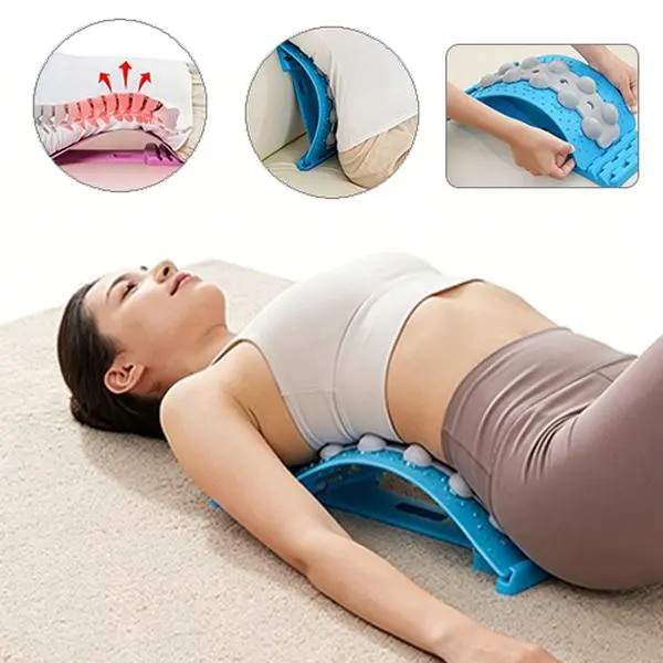 Lumbar Soother Waist Back Support Yoga Assisted Massage Top Waist Yoga Waist Stretch Cervical  lumbar traction Spine Back Stretch spine decompression level adjustable lumbar