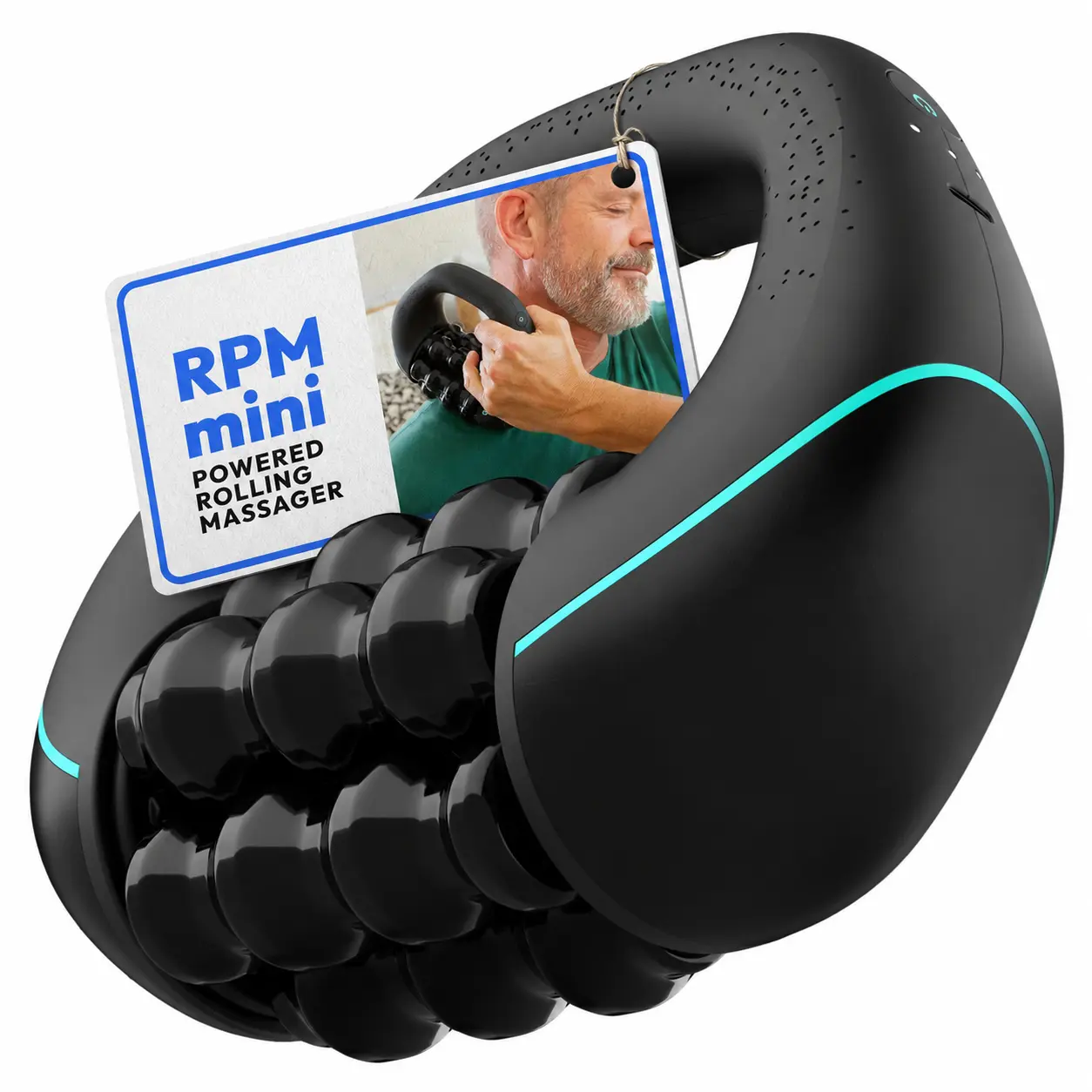 Electric Muscle Massage Roller, Rechargeable Handheld Deep Tissue Massager with 3 Speeds and 6 Rolling Wheels, Post-Workout Recovery Massage Tool for Neck, Back, Shoulders, Arms, Legs, Calves and Feet