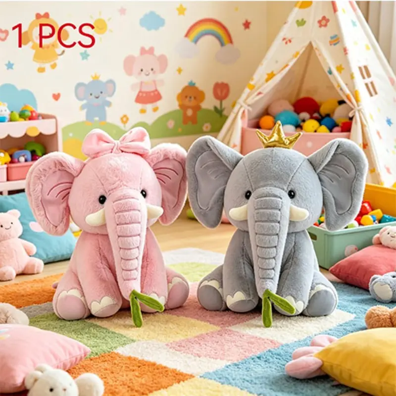 Super Soft Elephant Plush Toy, Realistic Large Stuffed Doll, Dual Color Options, Soft Huggable Animal Toy, Cute Animal Design, Kids Gift, Halloween Christmas Birthday Decor