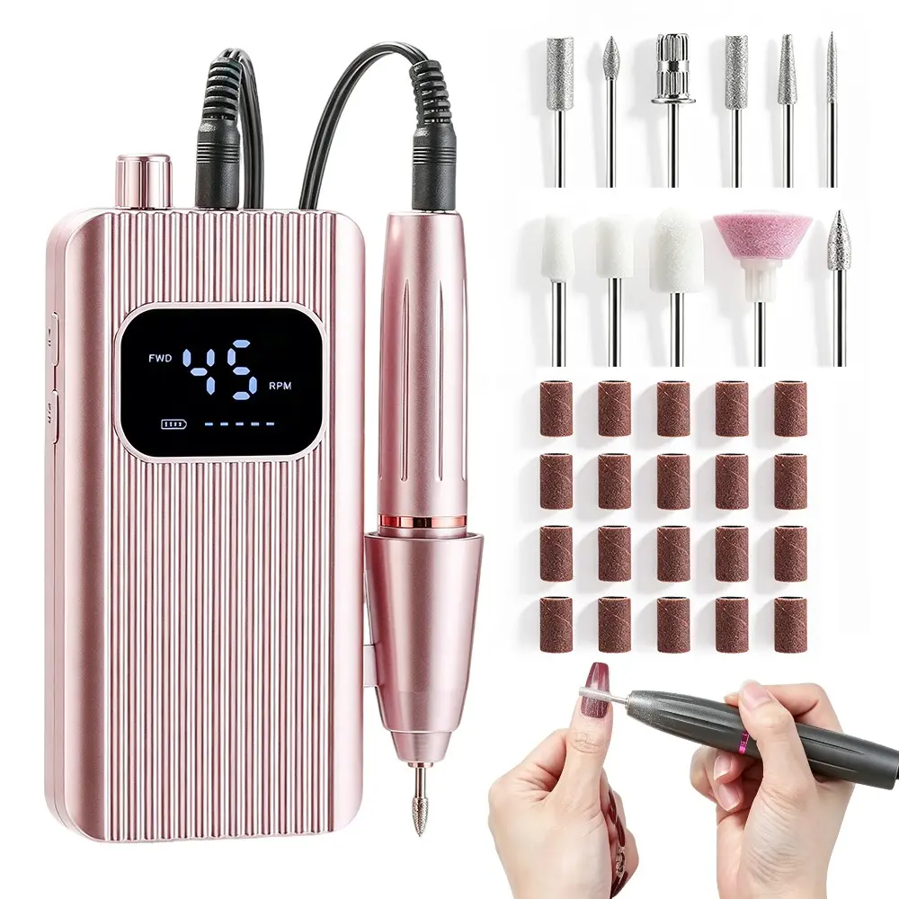 Portable Nail File & Pedicure Tool Set, Nail Care Set, Rechargeable USB Electric Polisher, Professional Manicure Kit for Home Salon, Essential Beauty Tools