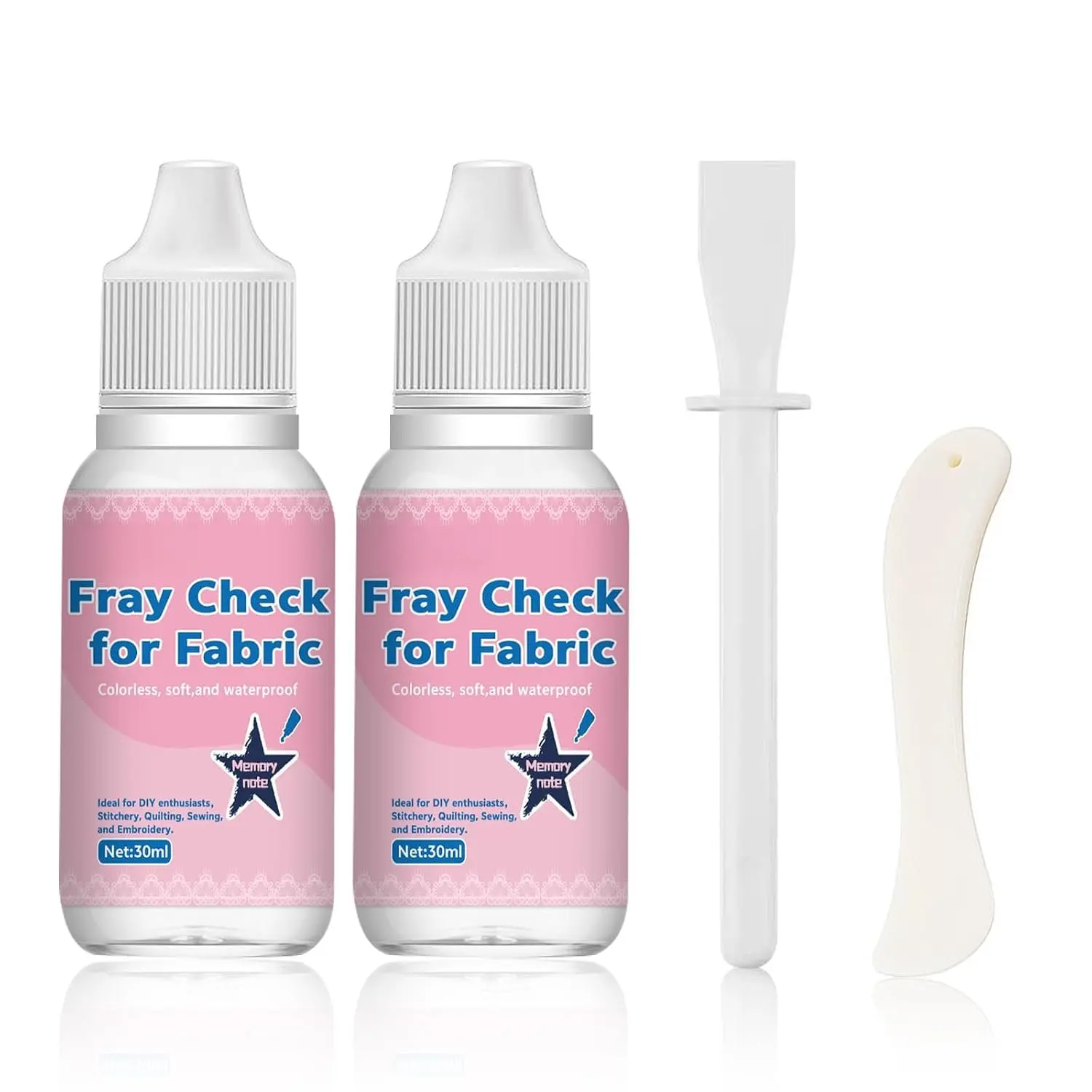 60ml Fray Stop for Fabric,Fray Check for Fabric Clear | Dried Clear Soft Flexible with Brush and Scraper, Fraying and  Sealing Suit for Embroidery,Quilting,Stitchery