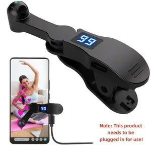 Auto Clicker for Smart Phone with LED Display Adjustable Speed Silent Clicker for Game Live Broadcasts Likes Shopping Reward Tasks Black