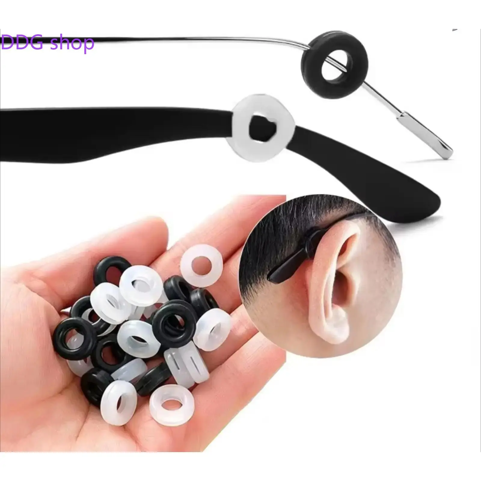 10 Pairs Anti-Slip Silicone Ear Grip Hooks, Glasses Temple Holder Stopper, Soft Silicone Eyeglasses Ear Fastener Bracket, Wear-Resistant Eyewear Retainer Accessories for Daily Use summerwins